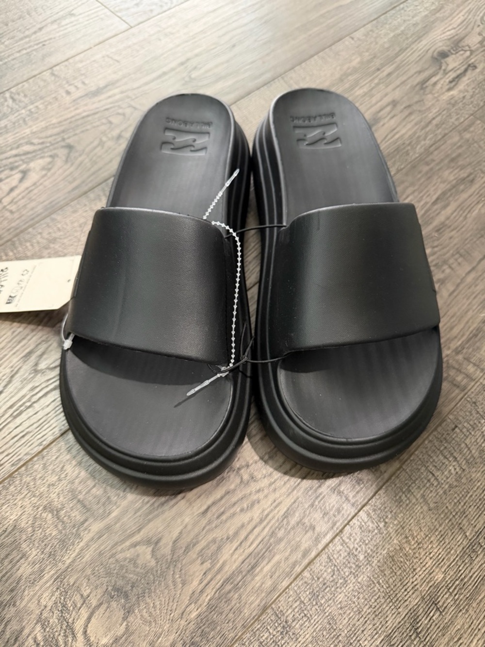 Billa Bong Black Slide Sandals Sz 8